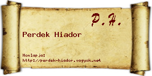 Perdek Hiador névjegykártya